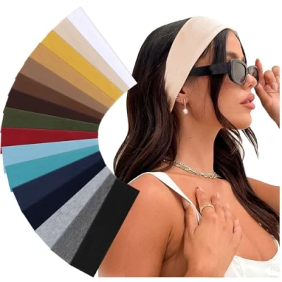 Afbeelding van DRESHOW Haarband voor dames, sport, elastisch, antislip, yoga, hardlopen, hoofdbanden, 16 stuks