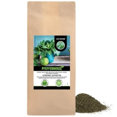 Image de Alpi Nature Menthe Poivrée Tisane 250g, Feuilles de Séchées et Coupées, Thé en Vrac