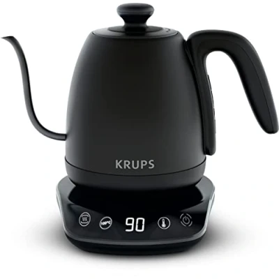 Afbeelding van Krups Waterkoker zwanenhals, veelzijdig, thee, koffie, brouwen, 8 temperaturen, warmhoudfunctie 30 minuten, afneembaar deksel, koffie Control BW923810, zwart