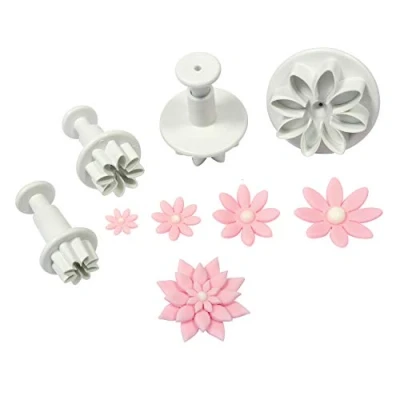 Afbeelding van PME DA634 set van 4 madeliefjes, kunststof, wit, 3,5 x cm