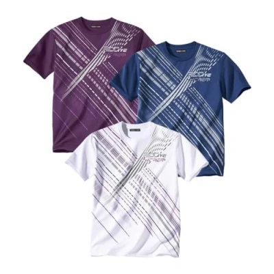 Afbeelding van ATLAS FOR MEN T shirts voor heren, 3 stuks, ronde hals, korte mouwen, verkrijgbaar in grote maten van M tot 5XL.