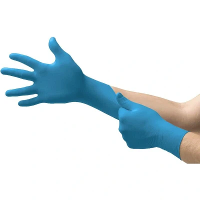Afbeelding van Ansell VersaTouch 92 465 Nitril wegwerphandschoenen, poedervrije en latexvrije handschoenen, chemische mechanische voedsel blauw, handschoenen maat M (100