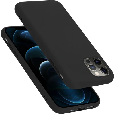 Afbeelding van Cadorabo Hoesje geschikt voor Apple iPhone 12 PRO MAX in LIQUID ZWART Beschermhoes gemaakt van flexibel TPU silicone Case Cover