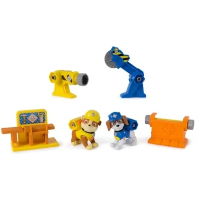 Afbeelding van Rubble &amp; Crew Power Tool Pups Wheeler speelgoedfiguren met 2 bouwgereedschappen en bouwaccessoires