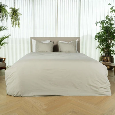 Afbeelding van Sasaki Dekbedovertrek Perkal Taupe 140/200 (Kleur: Taupe)