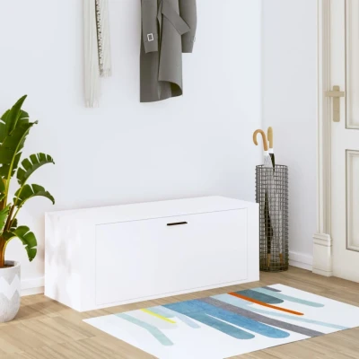Afbeelding van Wandschoenenkast 100x35x38 cm bewerkt hout wit