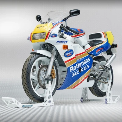Afbeelding van MotoGP Paddockstand voorwiel BMW wit