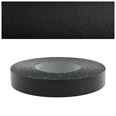 Afbeelding van Mprofi MT® (5 m rol) zangbanden van melamine, melamine band, zelfklevend, opstrijkbaar, zwart, glad, 22 mm
