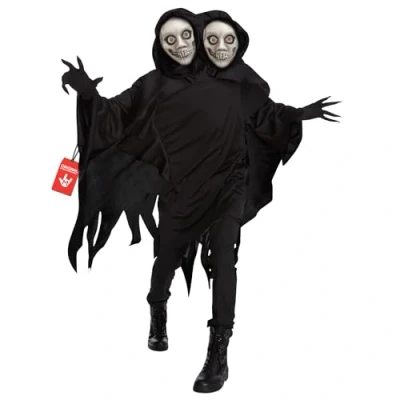 Afbeelding van Morph Magere Hein herenkostuum, voor volwassenen, tweekoppig kostuum, Hein, Heren, Halloween, maat L