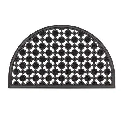 Afbeelding van Relaxdays deurmat rubber 75x45 halfrond, voetmat, droogloopmat voetveger patroon