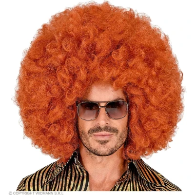 Afbeelding van Widmann Jungle &amp; Afrika Kostuum Mega Grote Afro Pruik Koper Rood Oboema Carnavalskleding Verkleedkleding