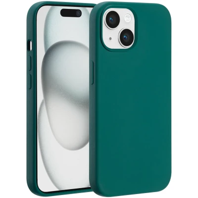Afbeelding van Accezz Hoesje Geschikt voor iPhone 15 Siliconen Liquid Silicone Backcover MagSafe groen