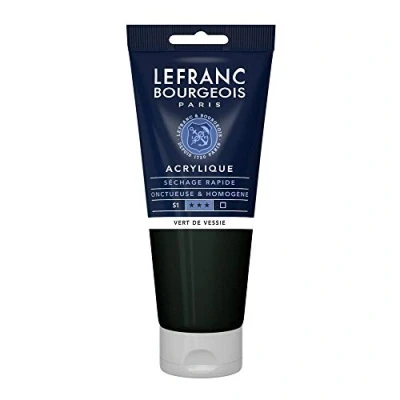 Image de Lefranc Bourgeois peinture acrylique vert sève transparent satin fine 200 ml