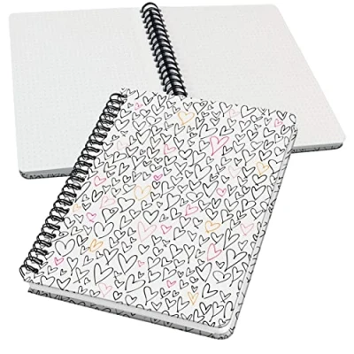 Afbeelding van Sigel spiraal notitieboek Jolie A5 hardcover 120 pagina&#039;s dots 100 grams papier Wild Hearts SI JN620