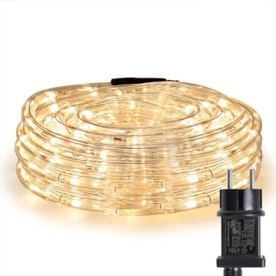 Afbeelding van LE LED Lichtslang voor Binnen en Buiten, 12m Lichtketting Lichtsnoer, 200 LED&#039;s, warmwit, IP65 Waterdicht Koperdraad, Lichtdecoratie Tuin, Party, Kerstmis, Bruiloft, Feest, met stekker