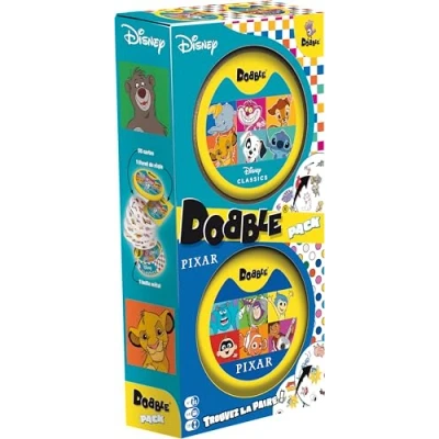 Afbeelding van Asmodee DOBBLE: Disney en Pixar Super Pack Bordspellen Kaartenspel, snelheid Observatie Familie kinderen vanaf 6 jaar 2 tot 8 spelers Franse versie