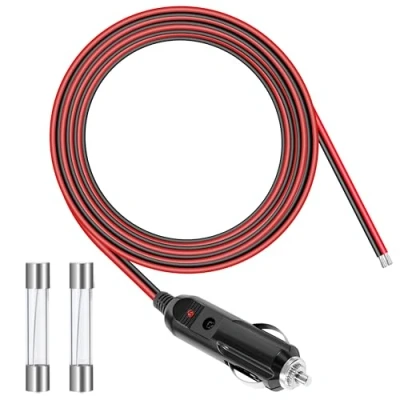 Afbeelding van GUNGY 12 V sigarettenaansteker stekker verlengkabel 2 m 14 AWG met 15 A zekering voor auto SUV camper