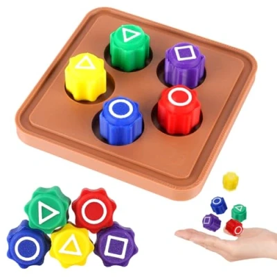 Afbeelding van Vicloon Gonggi Koreaans spel, kleurrijke stenen, mini opblaasbaar, Jack Stone Pebbles Fun en coördinatietraining voor kinderen volwassenen, spelletjes opblazen vierkant spel