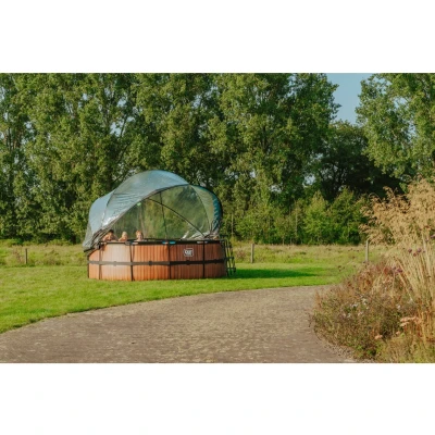 Afbeelding van EXIT zwembad met overkapping, warmtepomp ø427cm Wood
