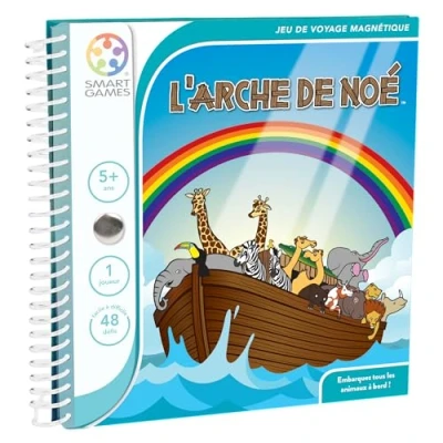 Afbeelding van SmartGames Noah&#039;s Ark Magnetisch reisspel Neem alle dieren aan boord 48 uitdagingen op verschillende niveaus 1 speler vanaf 5 jaar