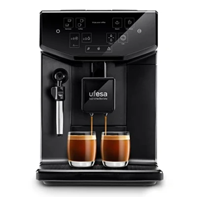 Afbeelding van Ufesa Supreme Barista Automatisch koffiezetapparaat, 20 bar voor espresso en cappuccino, intuïtief touchscreen, geïntegreerde molen, stoommondstuk, 2 l tank, verstelbare koffiedikte, capaciteit 300 g,