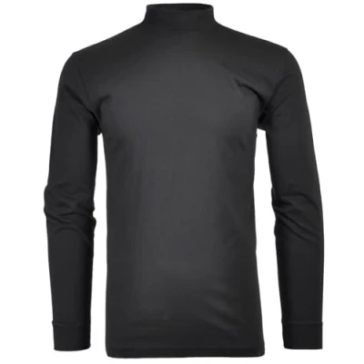 Afbeelding van Ragman heren opstaande kraag shirt lange mouwen, Zwart, L