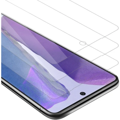Afbeelding van Cadorabo 3x Screenprotector geschikt voor Samsung Galaxy NOTE 20 Beschermende Pantser Film in KRISTALHELDER Getemperd (Tempered) Display beschermend glas 9H hardheid met 3D Touch