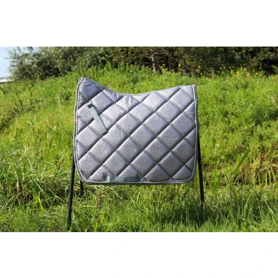 Image de HB Tapis de Selle Sparkling Glitter Dressage Gris Cob