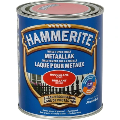 Afbeelding van Hammerite Metaallak Hoogglans Rood 0.75L