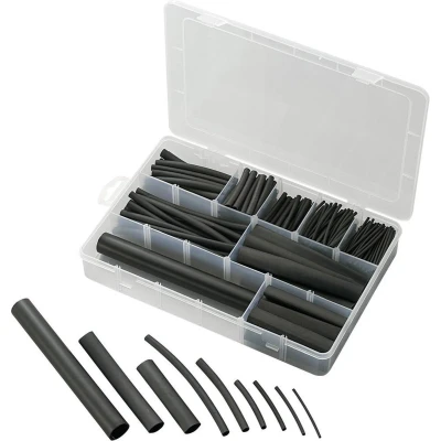 Afbeelding van TRU COMPONENTS 1572181 Krimpkous assortiment Zwart Krimpverhouding:2:1, 3:1, 4:1, 6:1 302 onderdelen