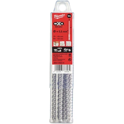Afbeelding van MILWAUKEE 4932352041 SDS Plus MX4 hamerboor 4 spiraals 5,5x165mm (10 st.)