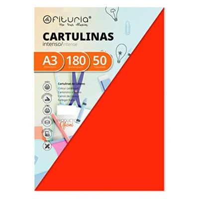 Afbeelding van 50 vellen papier oranje DIN A3 180 g