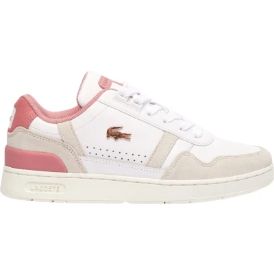 Afbeelding van Lacoste Tclip Sneakers laag, Dames, Maat: 40, White/light pink Leer