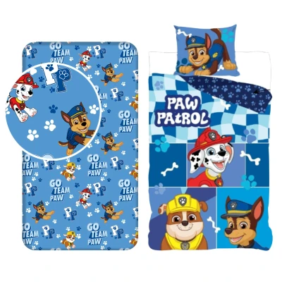 Afbeelding van Paw Patrol Dekbedovertrek + Hoeslaken Blauw 8721122783917