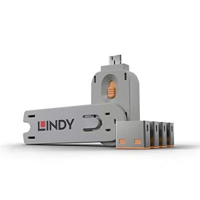 Afbeelding van LINDY USB Lock poortslot Set van 10 stuks Oranje Zonder sleutel