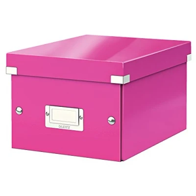 Afbeelding van Leitz WOW Click &amp; Store Kleine Opbergdoos 84% Gerecycled Karton 22 x 28.2 cm (BxHxD) Ideaal voor Kantoor en Thuiskwerken Roze
