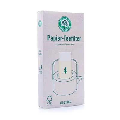 Afbeelding van Lebensbaum Theezeef van papier, ongebleekt, composteerbaar, voor snacks en genieten natuurlijke thee, maat 4, 100 stuks