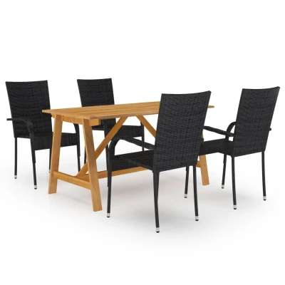 Afbeelding van 5 delige Tuinset zwart