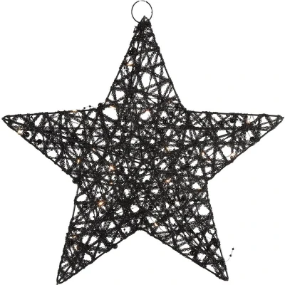 Afbeelding van Countryfield Kerstster Zwart Lille met LED timer Medium