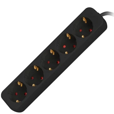 Afbeelding van Stopcontactenstrip 5 Tomas Schuko Lanberg 3 m Zwart