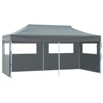 Afbeelding van Partytent pop up inklapbaar met zijwanden 3x6 m antraciet