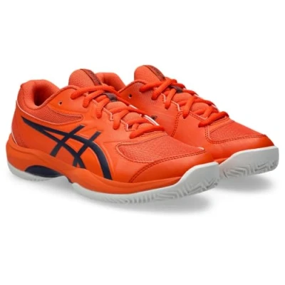 Afbeelding van Asics Gelgame 10 CLAY Unisex Tennisschoenen voor alle ondergronden kinderen, Maat: 38, Nova orange/indigo fog Imitatieleer/ textiel