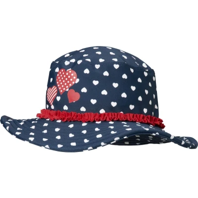 Afbeelding van Playshoes UV zonnehoed voor meisjes blauw met hartjes maat L (53CM)