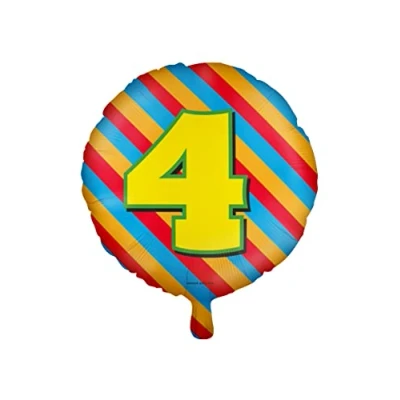 Afbeelding van Helium ballon 4 jaar party 45cm
