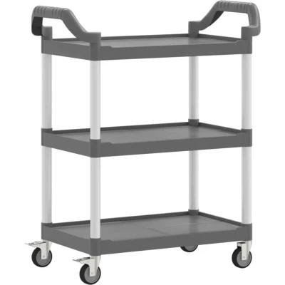 Afbeelding van Trolley 3 laags 81x41x92 cm aluminium grijs
