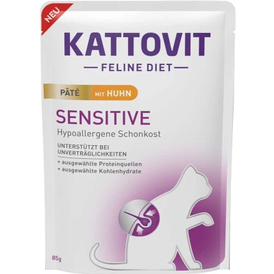Afbeelding van 30x 85g Kattovit Sensitive Paté met kip, nat kattenvoer