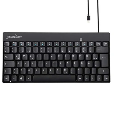 Afbeelding van Perixx PERIBOARD 422 Compact mini toetsenbord, bekabeld, USB C aansluiting, zonder digitale vergrendeling, zwart, QWERTZ