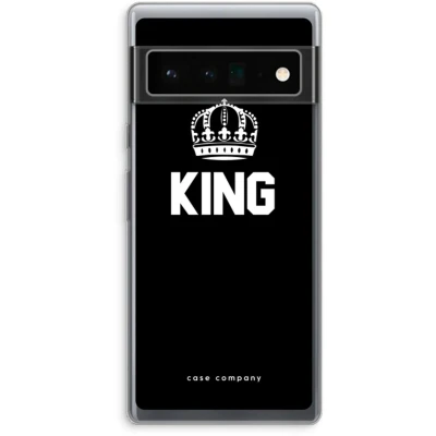 Afbeelding van Case Company® hoesje geschikt voor Google Pixel 6 Pro King zwart Soft Cover Telefoonhoesje Bescherming aan alle Kanten en Schermrand