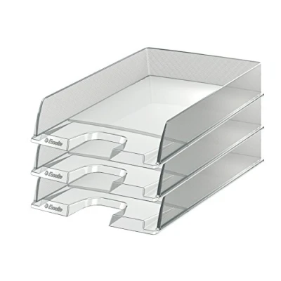 Image de Esselte Europost Lot de 10 Corbeilles à Courrier Transparent Lisse