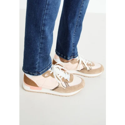 Afbeelding van Pepe Jeans BRIT CAMP Sneakers laag, Dames, Maat: 41, Camel/beige Leer/ synthetisch